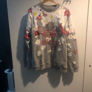 Large Adidas Pharrell flower sweatshirt RARE